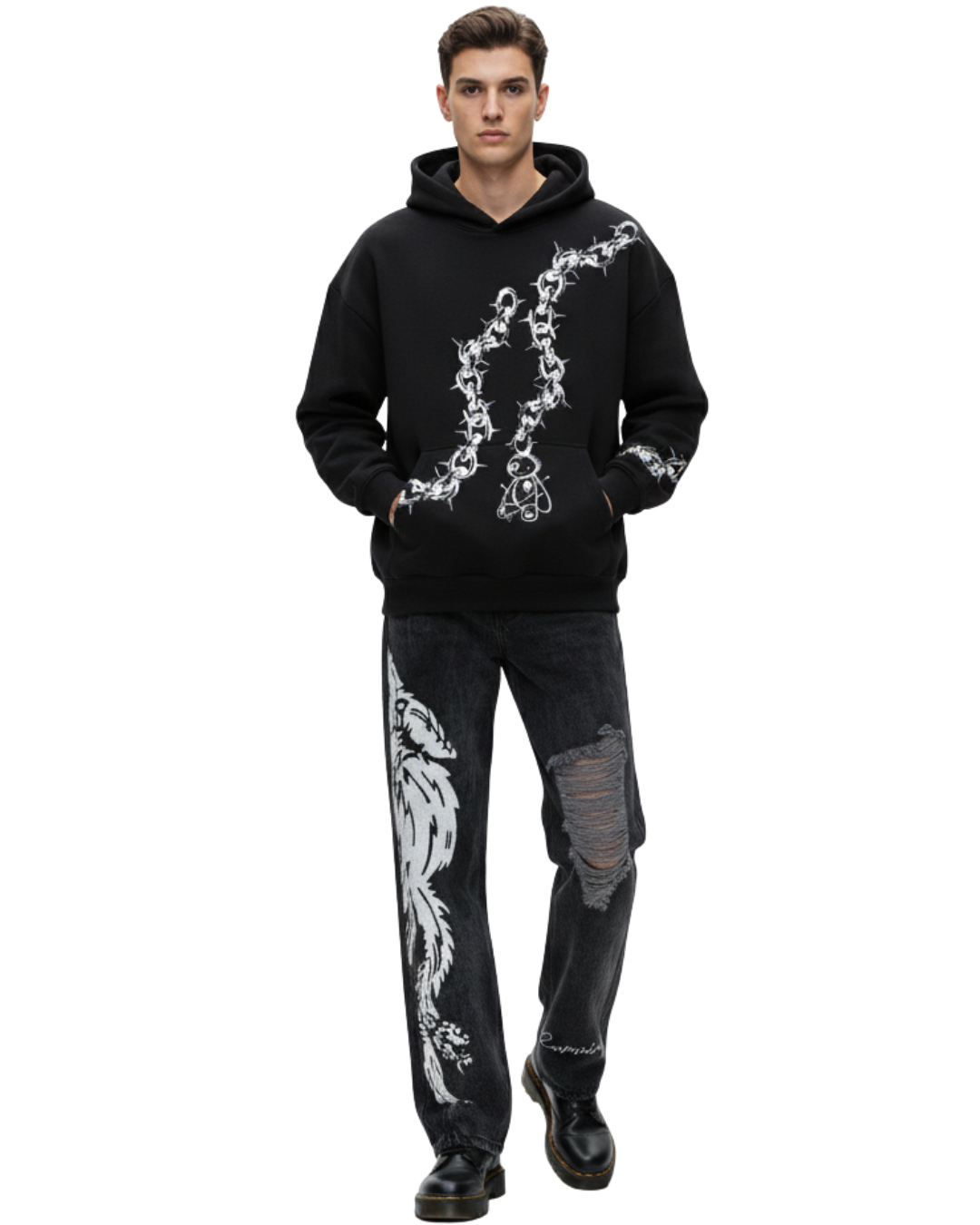 Blood On Hands Black Oversized Hoodie