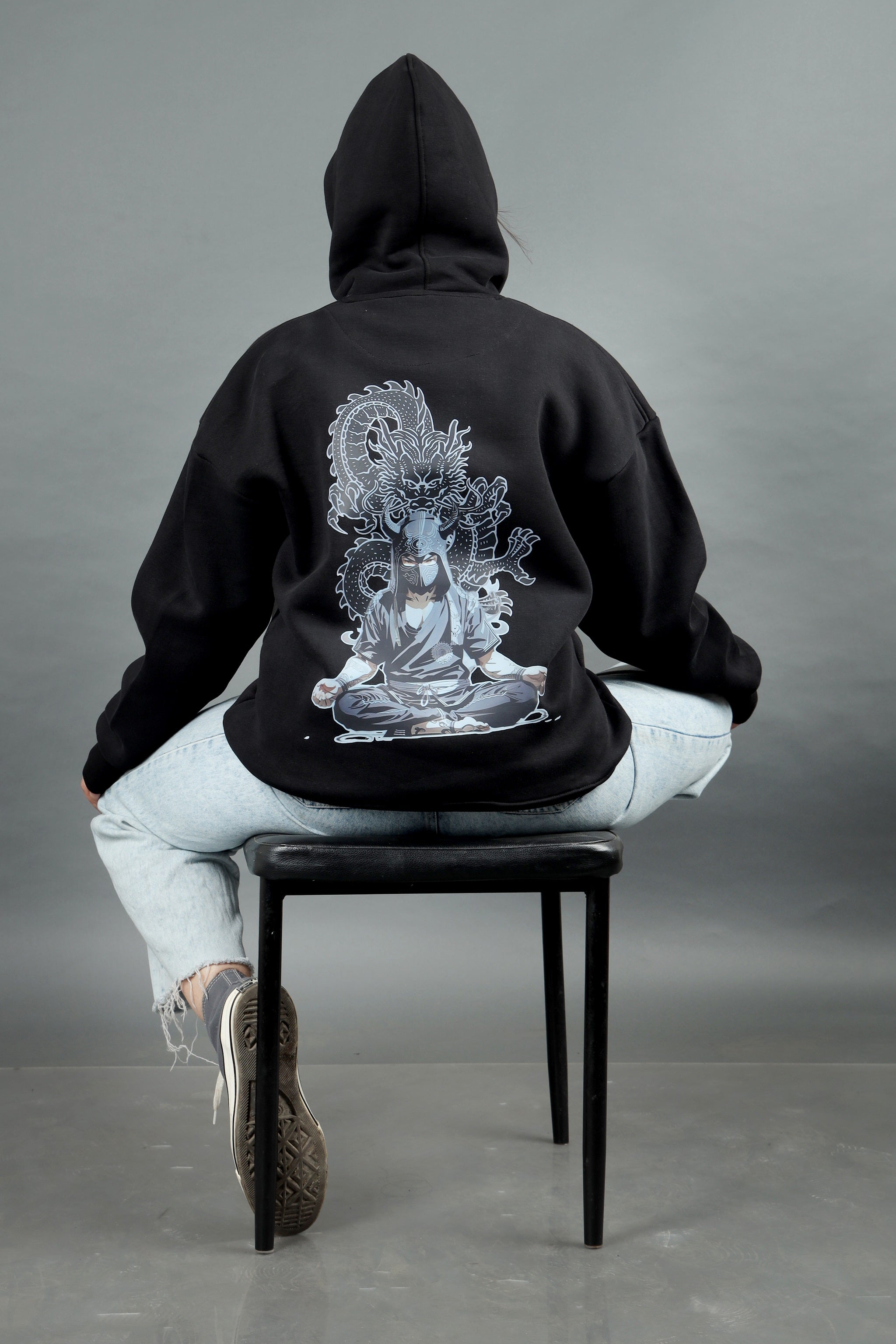 BLACK NINJA OVERSIZED HOODIE