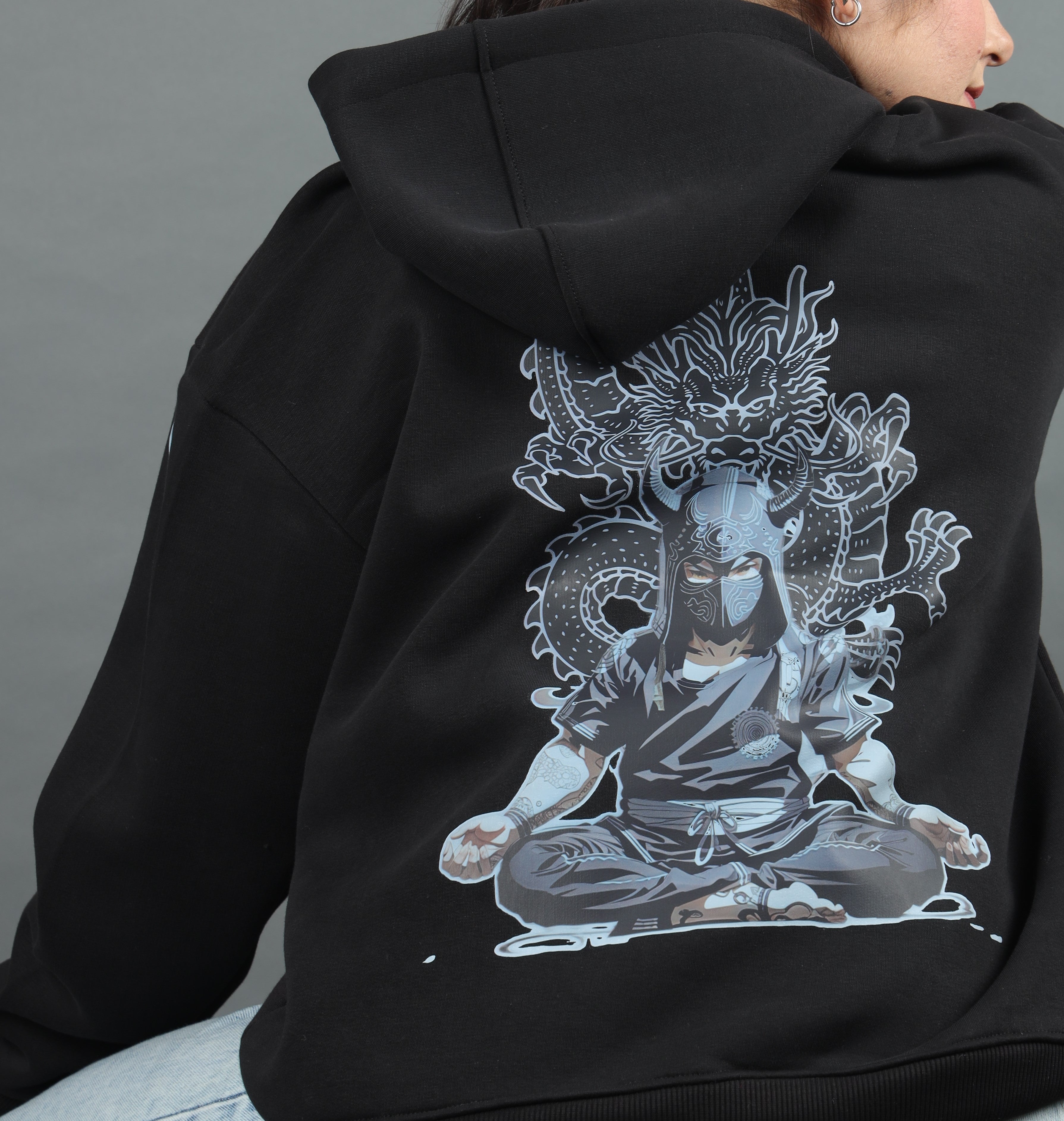 BLACK NINJA OVERSIZED HOODIE