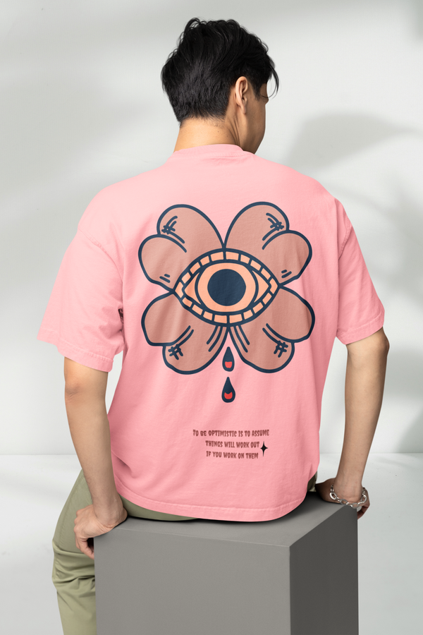 Pink Optimism Graphic T-Shirt | Pink Oversized T Shirt | Waht Cotton