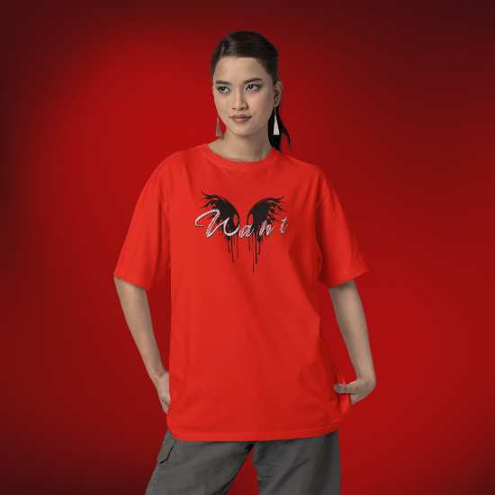 Hot Red Airdrop Oversized T-Shirt