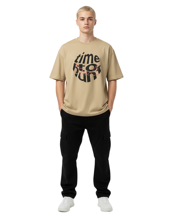 Hunt Success Beige Oversized T-Shirt