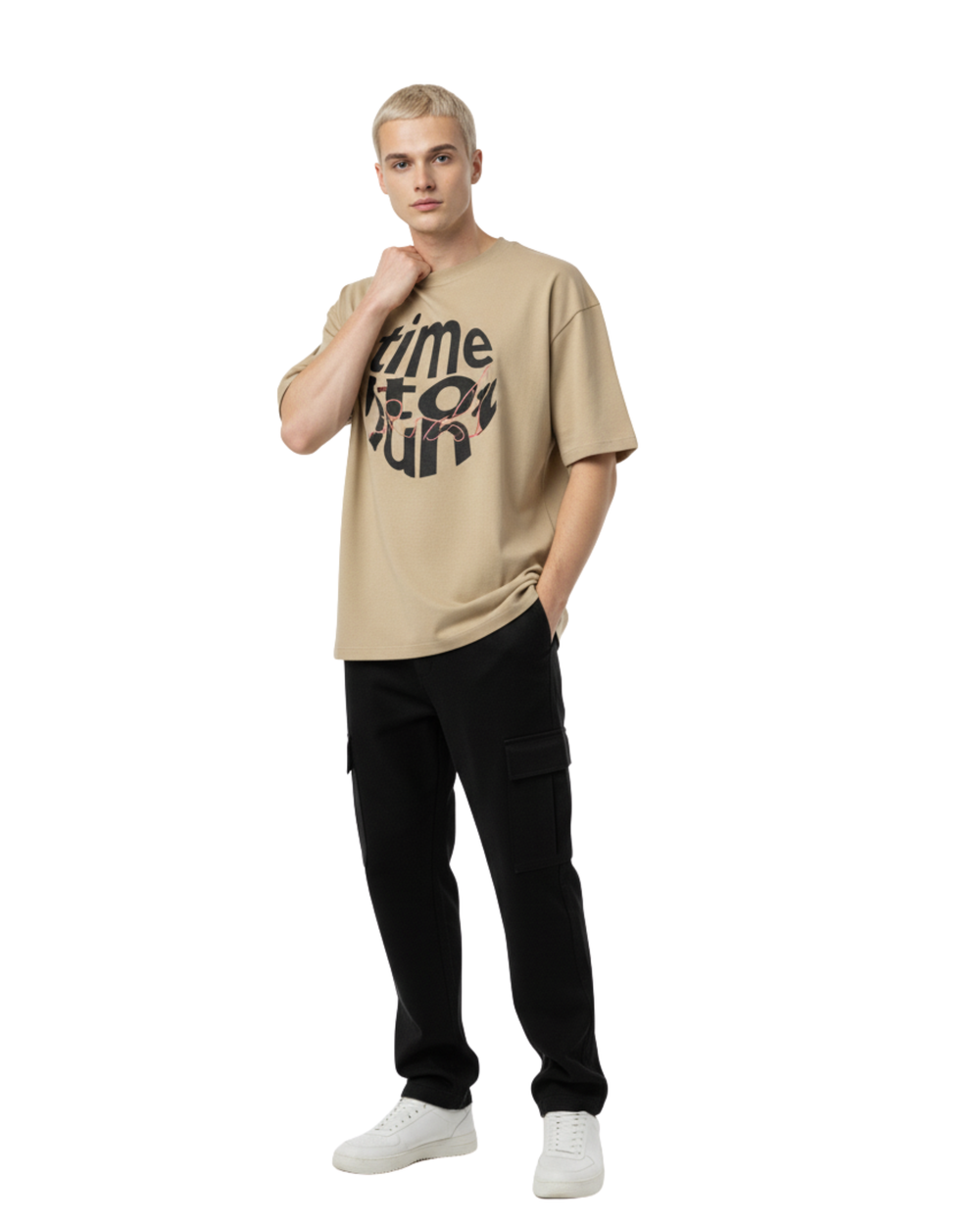 Hunt Success Beige Oversized T-Shirt