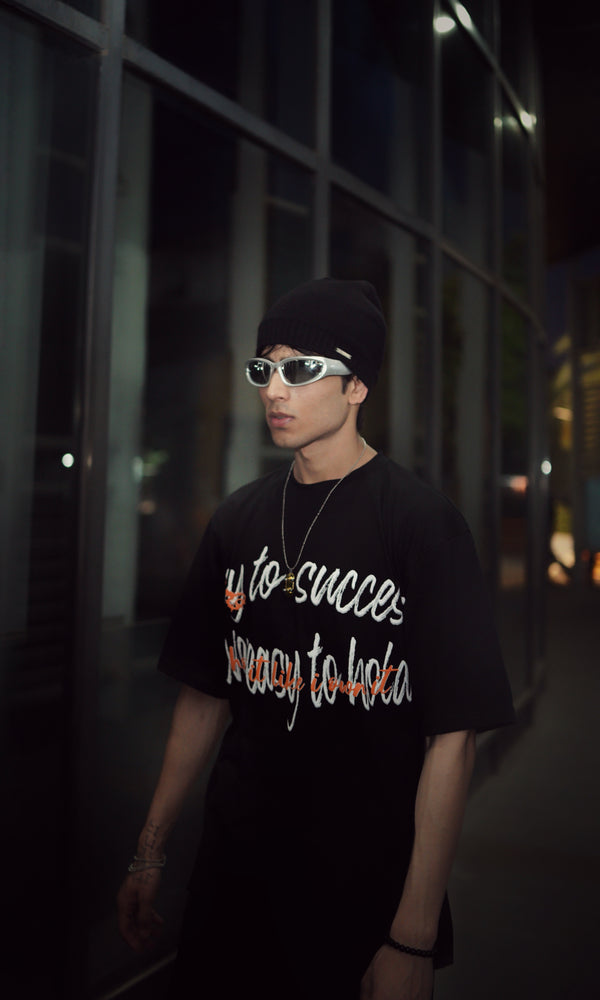 Key To Success Black Oversized T Shirt