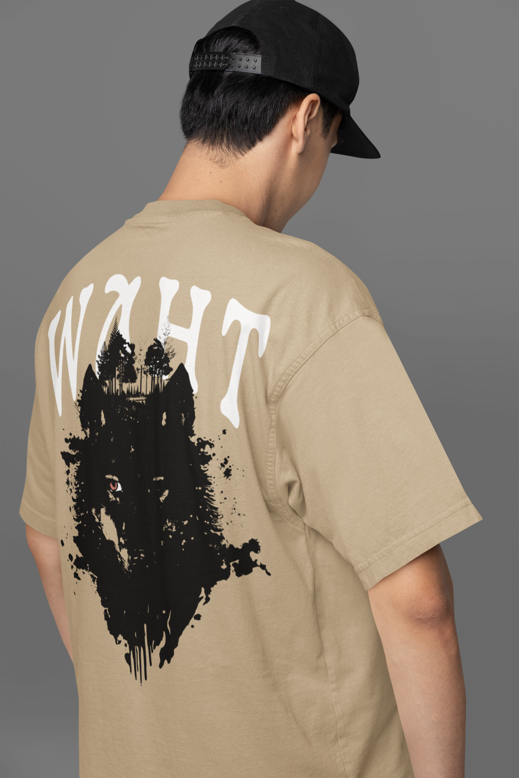 Beige Hunt Success Oversized T-Shirt Men