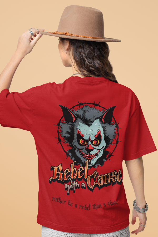 Hot Red Rebel Oversized T-Shirt
