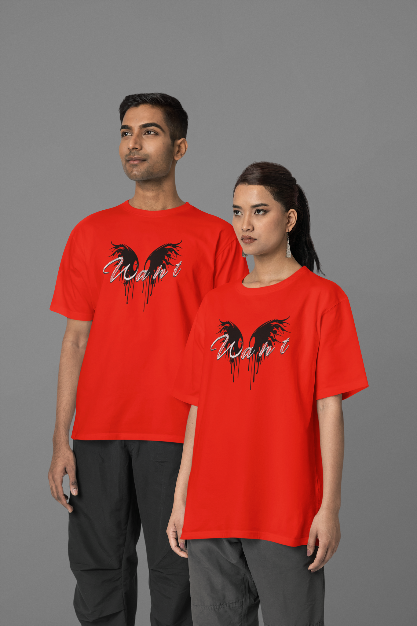 HOT RED AIR DROP OVERSIZED T-SHIRT