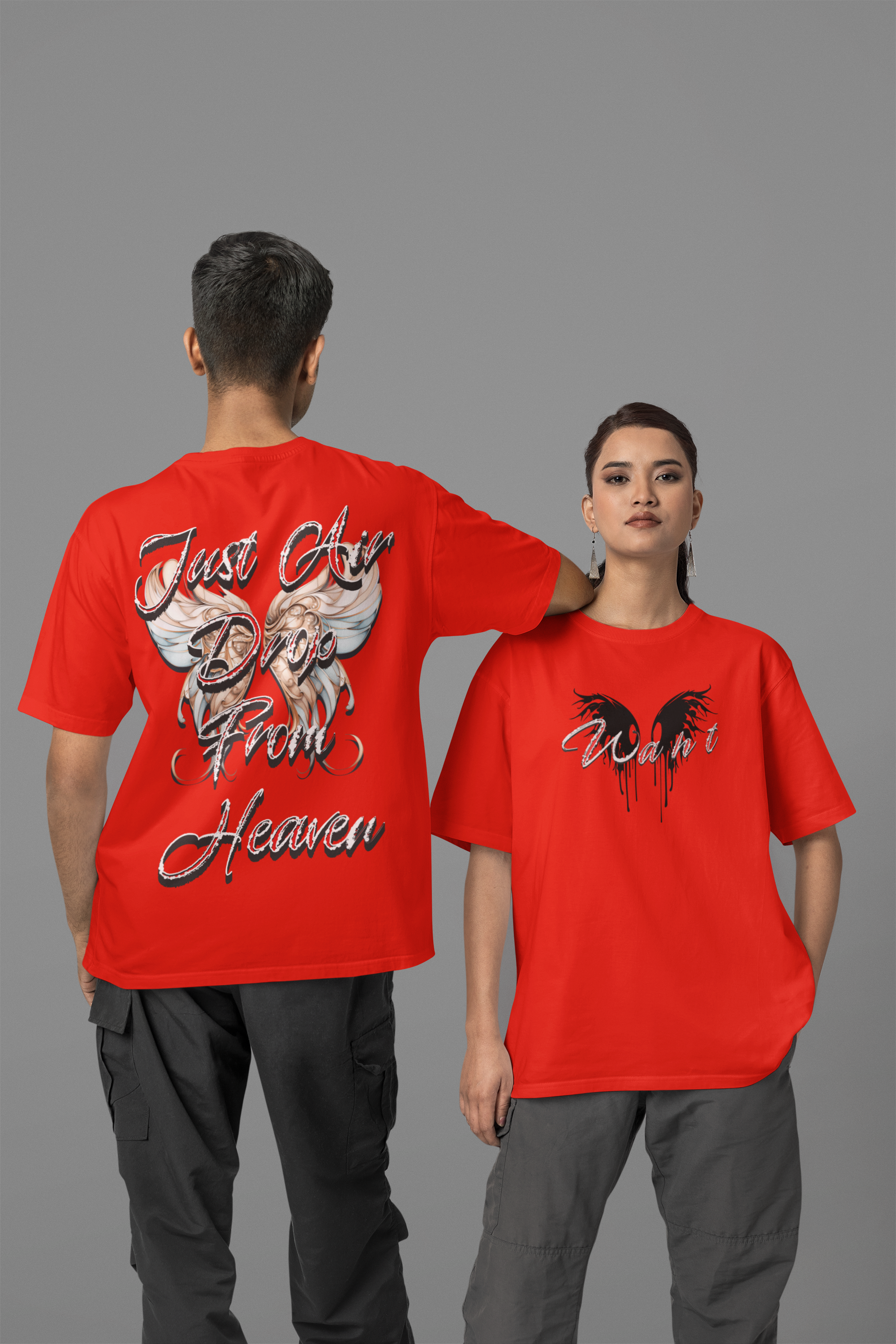 Hot Red Airdrop Oversized T-Shirt