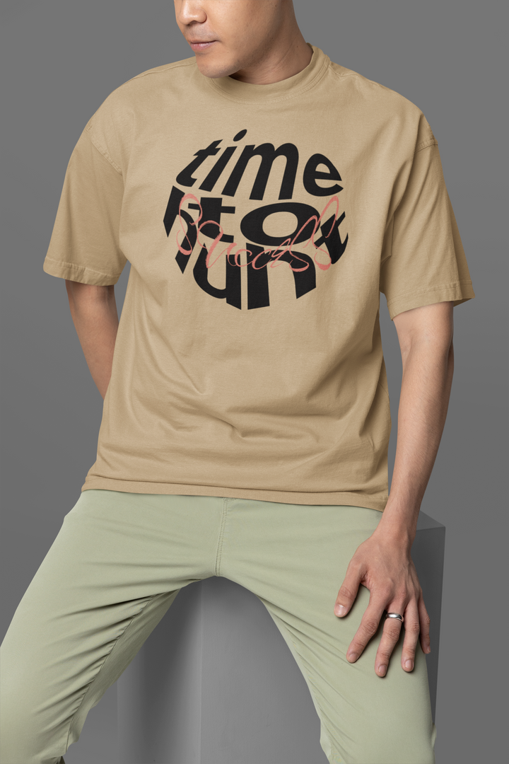 Beige Hunt Success Oversized T-Shirt Men