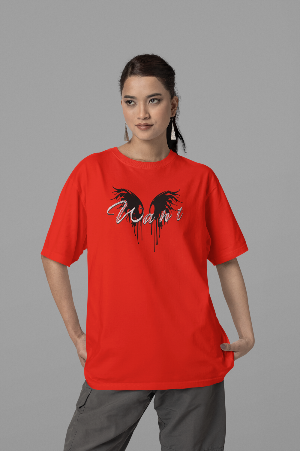 Hot Red Airdrop Oversized T-Shirt