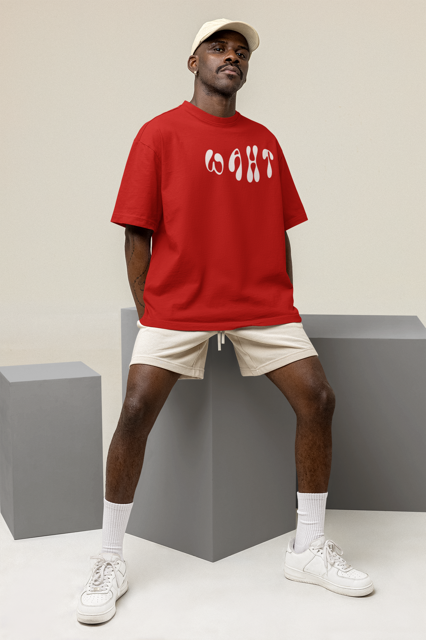 HOT RED ANTI-STRESS OVERSIZED T-SHIRT